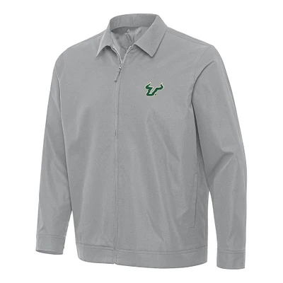 Men's Antigua  Gray South Florida Bulls Pivot Full-Zip Jacket