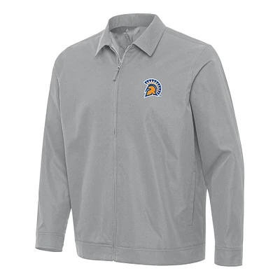 Men's Antigua  Gray San Jose State Spartans Pivot Full-Zip Jacket