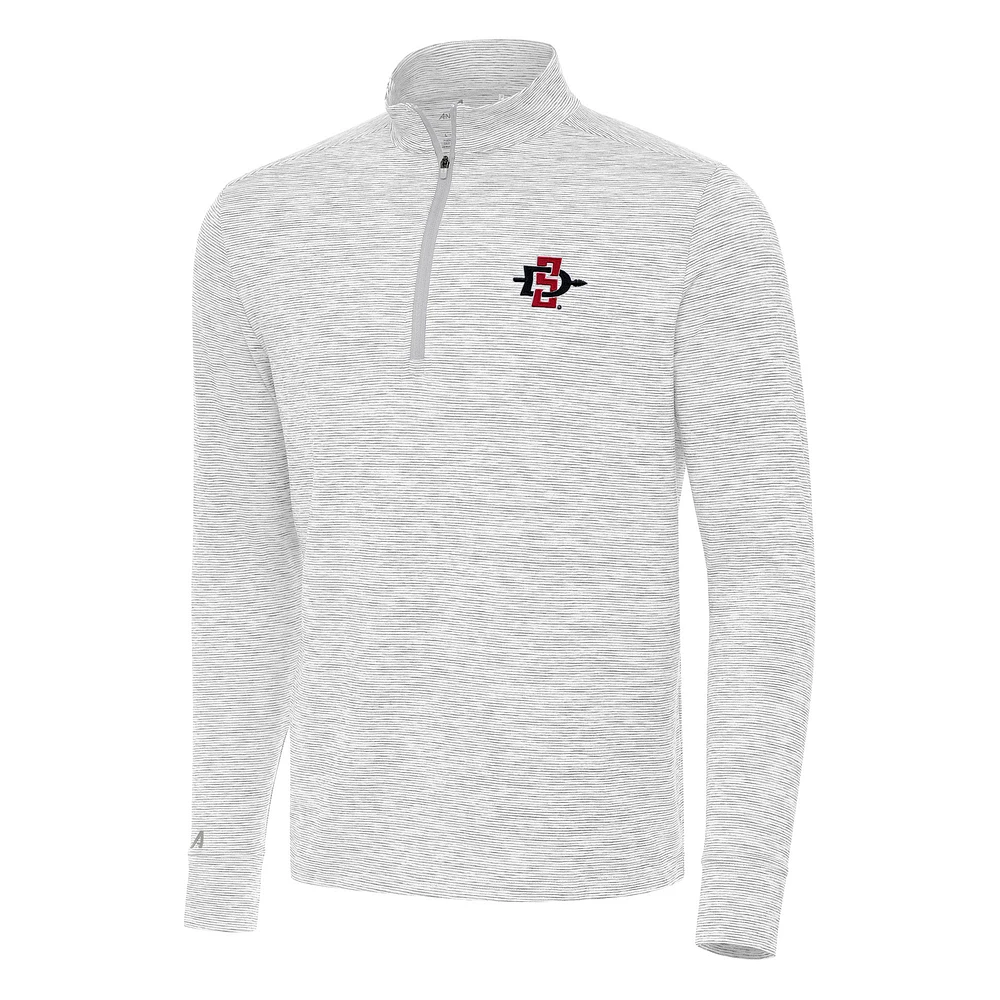 Men's Antigua Gray San Diego State Aztecs Cause Quarter-Zip Top