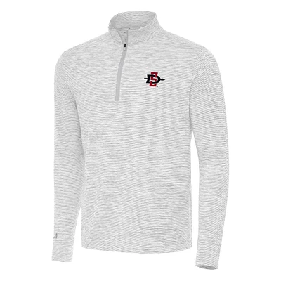 Men's Antigua Gray San Diego State Aztecs Cause Quarter-Zip Top