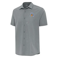 Men's Antigua  Gray San Jose State Spartans Activate Woven Short Sleeve Button-Up Shirt