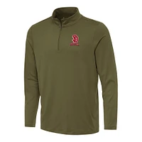 Men's Antigua Olive South Dakota Coyotes Reprocess Quarter-Zip Top