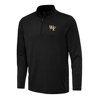 Men's Antigua Black Wake Forest Demon Deacons Reprocess Quarter-Zip Top