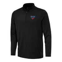 Men's Antigua Black SMU Mustangs Reprocess Quarter-Zip Top