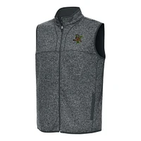 Men's Antigua Heather Charcoal Vermont Catamounts Fortune Full-Zip Vest