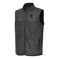 Men's Antigua Heather Black UAB Blazers Fortune Full-Zip Vest