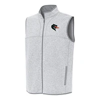 Men's Antigua Heather Gray UAB Blazers Fortune Full-Zip Vest