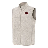 Men's Antigua Heather Oatmeal UNLV Rebels Fortune Full-Zip Vest