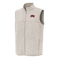 Men's Antigua Heather Oatmeal UNLV Rebels Fortune Full-Zip Vest