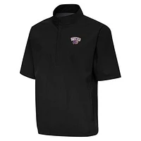 Men's Antigua  Black Western Carolina Catamounts Brisk Quarter-Zip Windbreaker