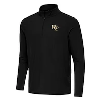 Men's Antigua Black Wake Forest Demon Deacons Intent Quarter-Zip Top