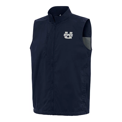 Men's Antigua  Navy Utah State Aggies Brisk Full-Zip Vest