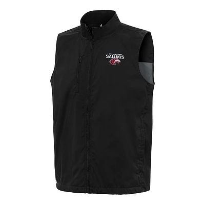 Men's Antigua  Black Southern Illinois Salukis Brisk Full-Zip Vest
