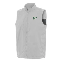Men's Antigua  Heather Gray South Florida Bulls Brisk Full-Zip Vest