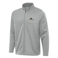 Men's Antigua Gray Southern Miss Golden Eagles Links 2 Full-Zip Golf Jacket