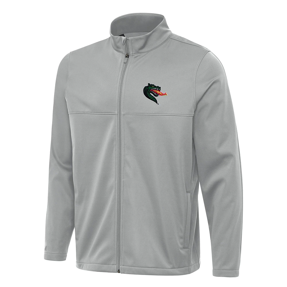 Men's Antigua Gray UAB Blazers Links 2 Full-Zip Golf Jacket