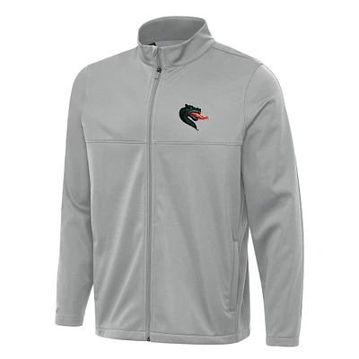 Men's Antigua Gray UAB Blazers Links 2 Full-Zip Golf Jacket