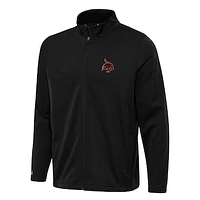 Men's Antigua Black Texas State Bobcats Links 2 Full-Zip Golf Jacket
