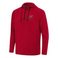 Men's Antigua Heather Western Kentucky Hilltoppers Spikes Raglan Quarter-Zip Hoodie