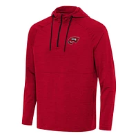 Men's Antigua Heather Western Kentucky Hilltoppers Spikes Raglan Quarter-Zip Hoodie