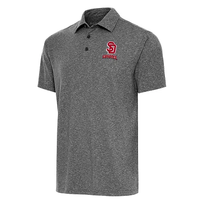 Men's Antigua  Heather Black South Dakota Coyotes Big & Tall Par 3 Polo