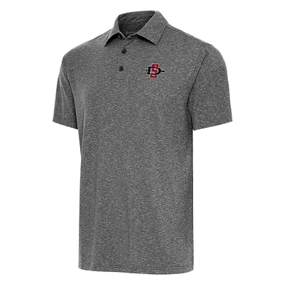 Men's Antigua  Heather Black San Diego State Aztecs Big & Tall Par 3 Polo