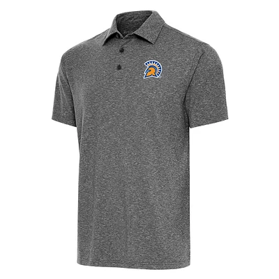 Men's Antigua  Heather Black San Jose State Spartans Big & Tall Par 3 Polo