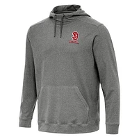 Men's Antigua Heather Charcoal South Dakota Coyotes Cloud Pullover Hoodie
