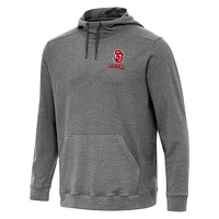 Men's Antigua Heather Charcoal South Dakota Coyotes Cloud Pullover Hoodie