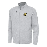 Men's Antigua Heather Gray Wichita State Shockers Hold-Up Full-Zip Tri-Blend Jacket