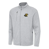 Men's Antigua Heather Gray Wichita State Shockers Hold-Up Full-Zip Tri-Blend Jacket