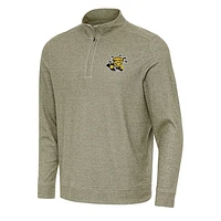 Men's Antigua Olive Wichita State Shockers Subtle Quarter-Zip Sweatshirt