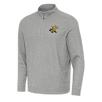 Men's Antigua Heather Gray Wichita State Shockers Subtle Quarter-Zip Sweatshirt