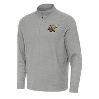 Men's Antigua Heather Gray Wichita State Shockers Subtle Quarter-Zip Sweatshirt