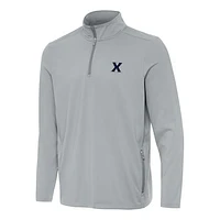 Men's Antigua  Gray Xavier Musketeers Perilous Quarter-Zip Sweatshirt