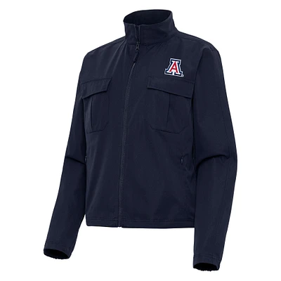 Women's Antigua  Navy Arizona Wildcats Even Par Full-Zip Jacket