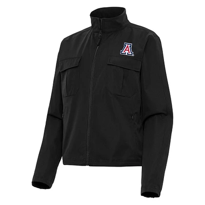 Women's Antigua  Black Arizona Wildcats Even Par Full-Zip Jacket