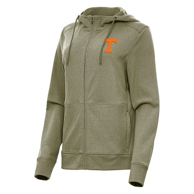 Women's Antigua Olive Tennessee Volunteers Seeker Full-Zip Hoodie