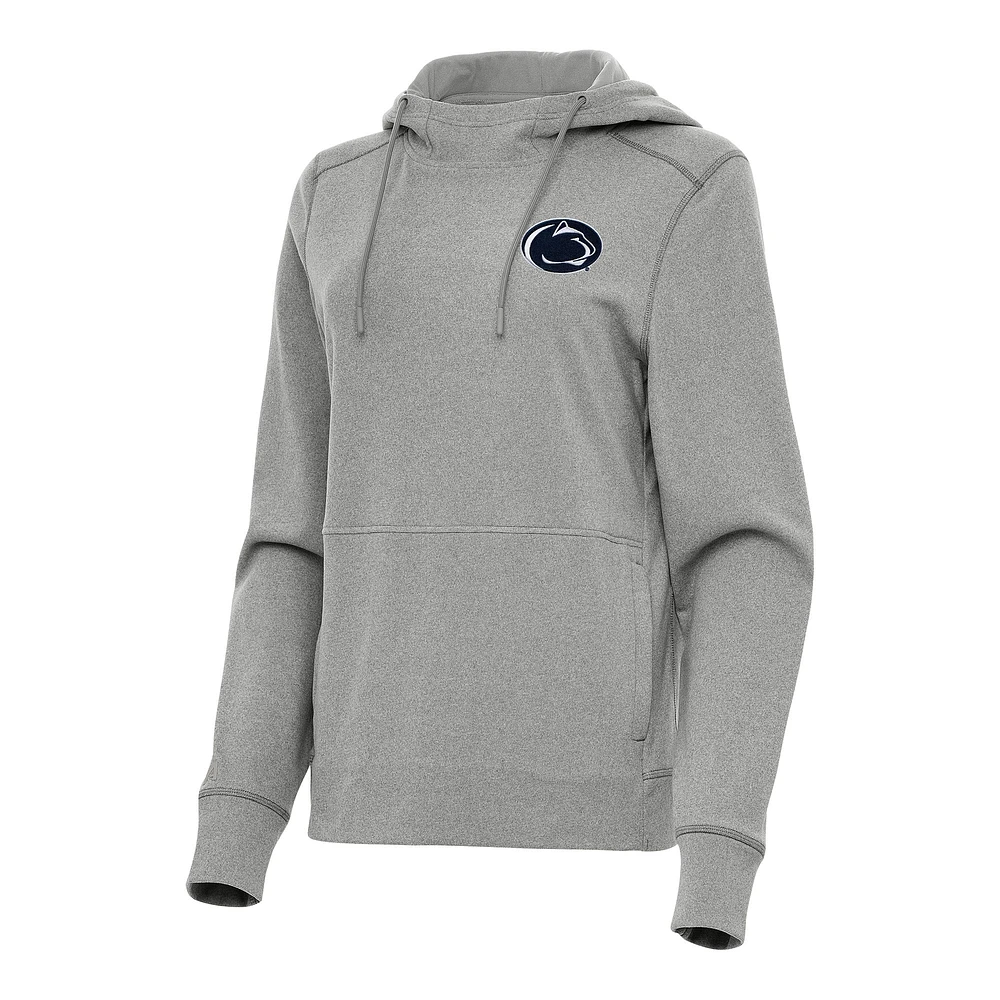 Women's Antigua Heather Gray Penn State Nittany Lions Justice Pullover Hoodie