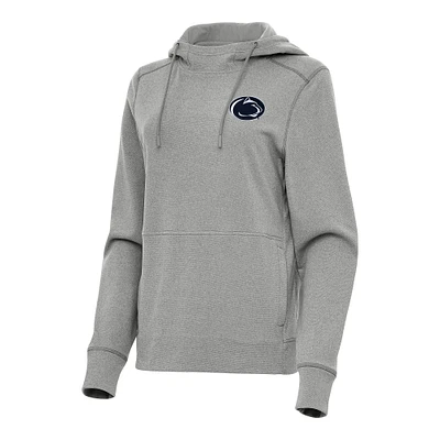 Women's Antigua Heather Gray Penn State Nittany Lions Justice Pullover Hoodie