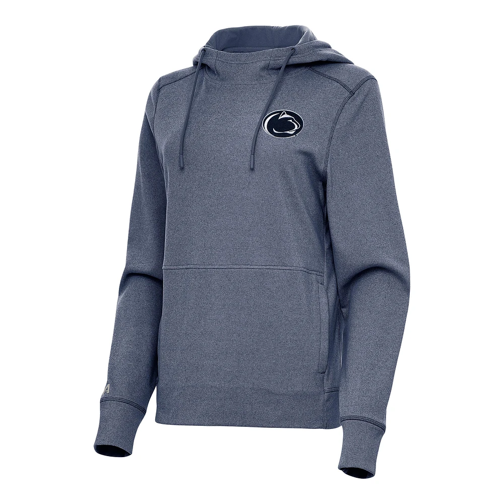 Women's Antigua Heather Navy Penn State Nittany Lions Justice Pullover Hoodie