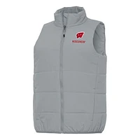 Women's Antigua Gray Wisconsin Badgers Experience Full-Zip Vest