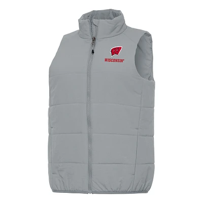 Women's Antigua Gray Wisconsin Badgers Experience Full-Zip Vest
