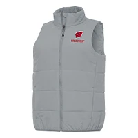 Women's Antigua Gray Wisconsin Badgers Experience Full-Zip Vest