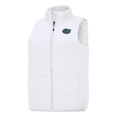 Women's Antigua White Florida Gators Experience Full-Zip Vest