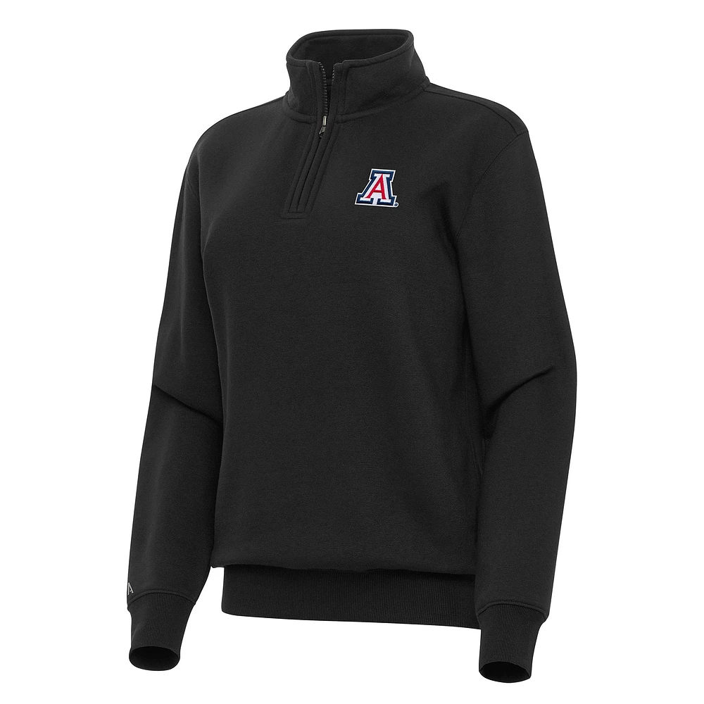 Women's Antigua Black Arizona Wildcats Victory Quarter-Zip Sweatshirt