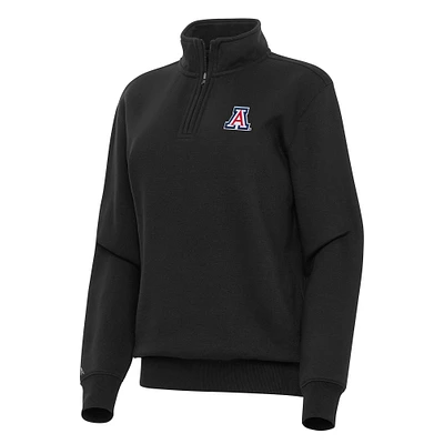 Women's Antigua Black Arizona Wildcats Victory Quarter-Zip Sweatshirt