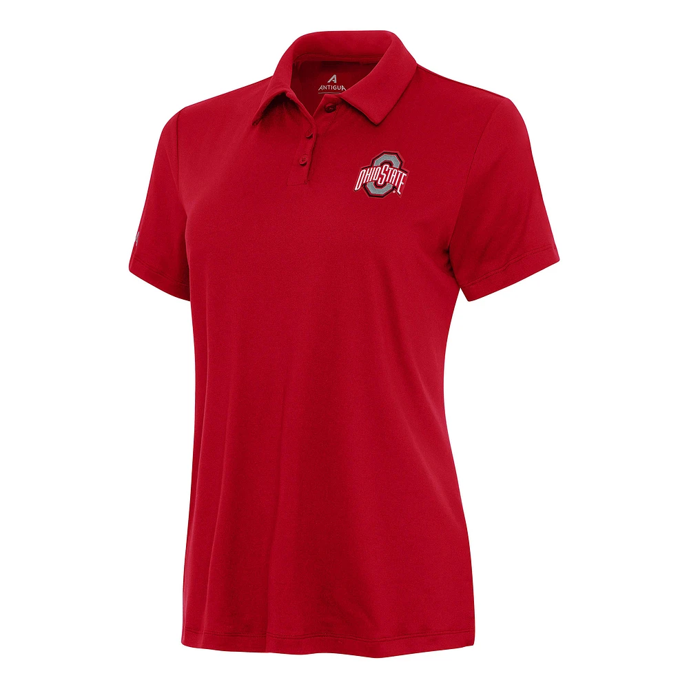 Women's Antigua Scarlet Ohio State Buckeyes Reprocess Polo