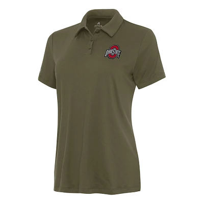 Women's Antigua Olive Ohio State Buckeyes Reprocess Polo