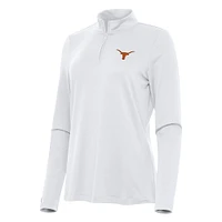 Women's Antigua White Texas Longhorns Reprocess Quarter-Zip Top